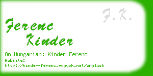 ferenc kinder business card
